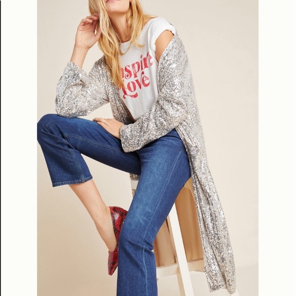 Anthropologie Sweaters - Anthropologie Dulcinea Sequined Duster Jacket